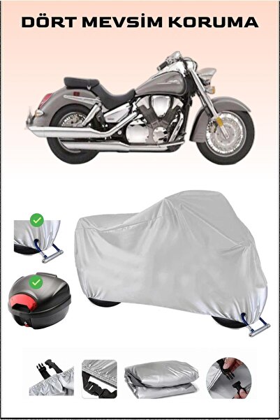 Breen مشمع دراجة نارية رمادي لسيارة Honda VTX 1300 S - حقيبة خلفية وقفل متواف...