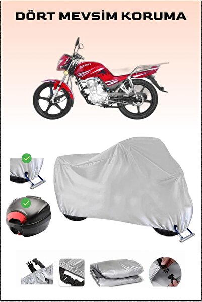 Breen مشمع دراجة نارية رمادي من Yu-ki For-za 170 - متوافق مع الحقيبة الخلفية والقفل، آمن