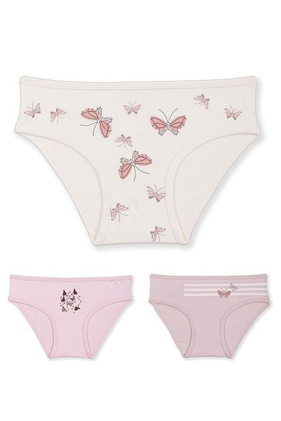 BAYKAR Chiloți Bikini Imprimați Bumbac pentru Fată - Pachet de 3 5340 Colorați