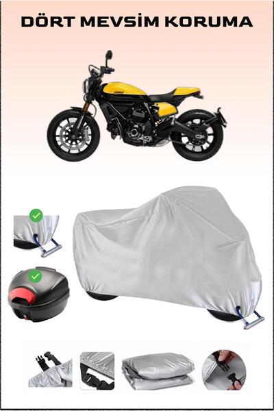 Breen Ducati Scrambler Full Throttle - حقيبة خلفية رمادية وقماش دراجة نارية ق...