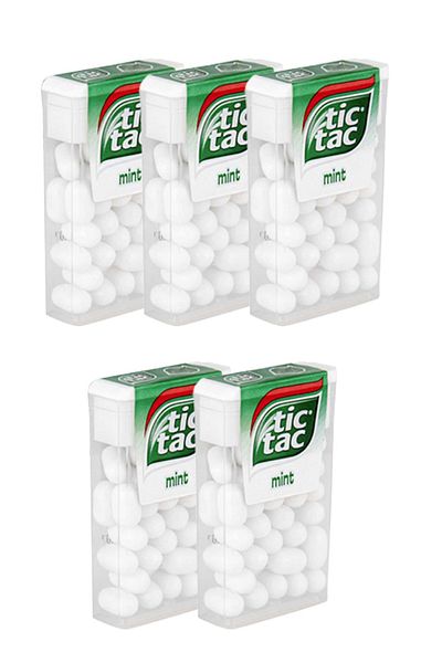 Tic Tac Mint Flavored Candy 18 Gr. (5 Pcs)