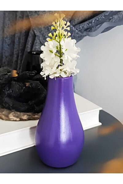 E.M.S AVM VAZO DAMLA VAZO DEKORATİF VAZO MOR RENK 13 CM X 7 CM.
