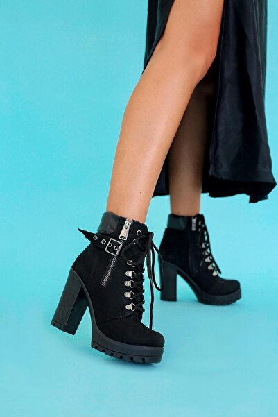 Stil Durağı Sandy Model 10 Cm Topuklu Postal Bot Yeni Sezon Sıy.suet