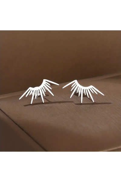 Cacana Küçük Yarım Daire Güneş Tasarımı Küpe Paslanmaz Çelik Takı  Stil Kadınlar İçin Uygun Günlük Giyim