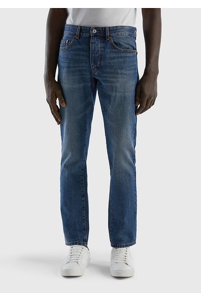 United Colors of Benetton Men's Dark Denim Regular Straight Fit Denim