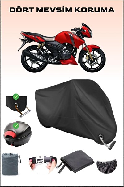 Breen حقيبة خلفية وقفل أسود لدراجة نارية Tvs Apache Rtr 150 متوافقة مع القماش...