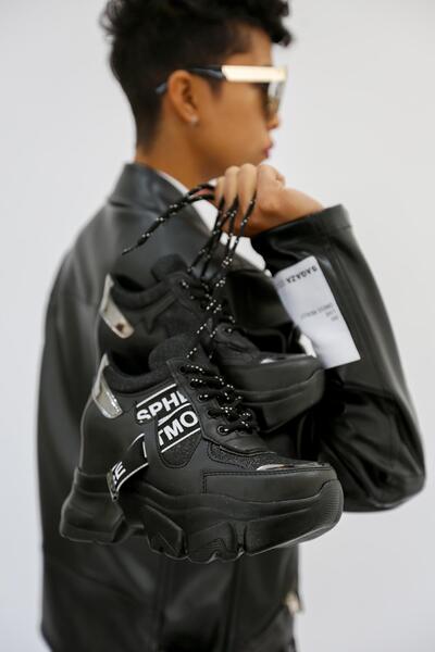 Stil Durağı Galisa Model 5 Tabanlı Gizli Topuk Yeni Sezon Sneakers Spor Ayakkabı Sıyah