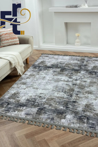 Frt Export Frt Halı Örgü Saçaklı Kaymaz Taban Modern Örgü Saçak Embos Salon M...