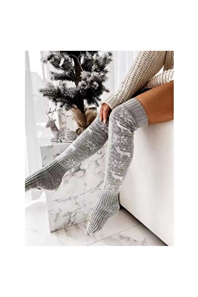 Touz Moda Коледни шарени чорапи над коляното