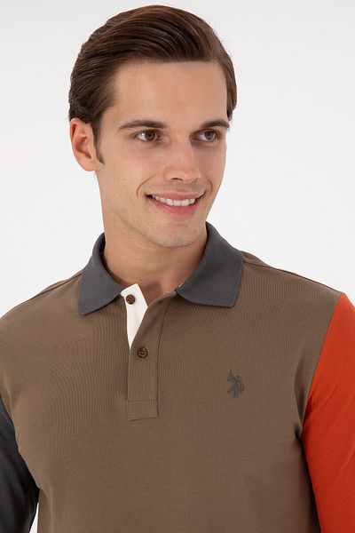 U.S. Polo Assn. Ανδρικό φούτερ χακί 50293731 -VR027