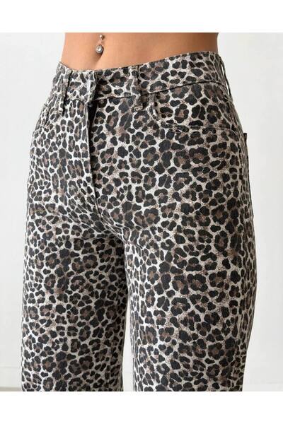 Bisou Leopar Desenli pantolon