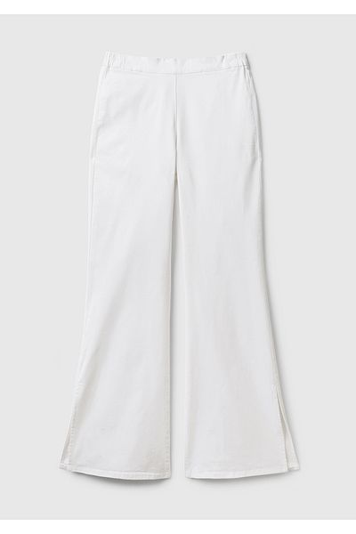 United Colors of Benetton Women's White Slit Trousers