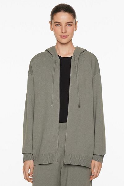 Oysho Long hooded knit jacket