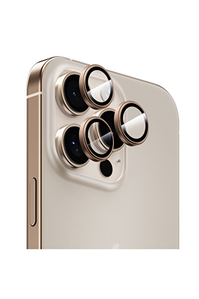 Benks 16 Pro Max Uyumlu  Parlama Önleyici Metal Kamera Lens Koruyucu Titanyum...