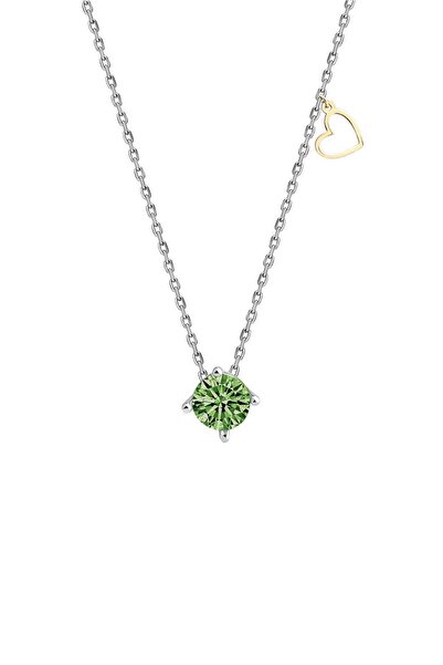 So CHIC... Created Tourmaline Taşlı Clarit Serisi 8 Ayar Beyaz Altın Kolye