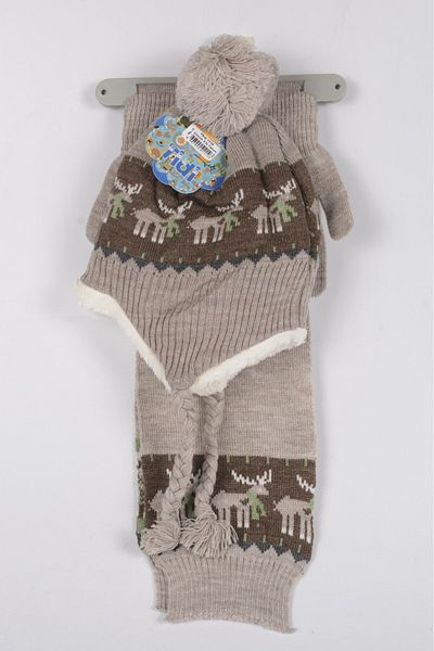 mercantoptan 4-8 Years Old 3-Piece Children's Scarf Beret Gloves Set