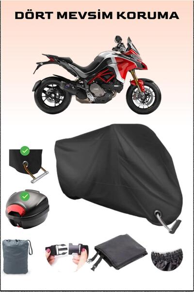 Breen Black Ducati Multistrada 1260 Rear Bag and Lock Compatible Motorcycle T...