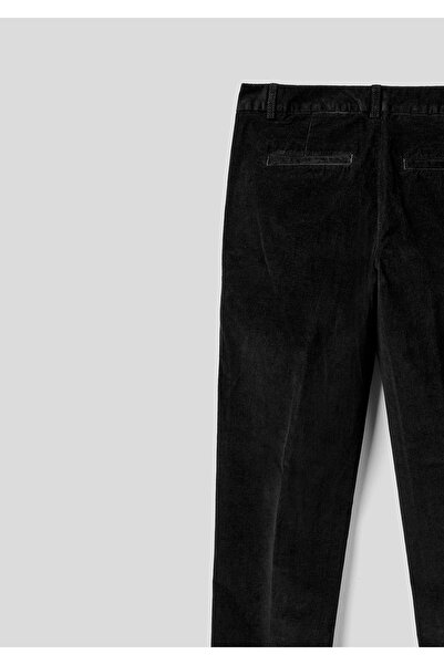 United Colors of Benetton Kadın Siyah Kadife Chino Pantolon