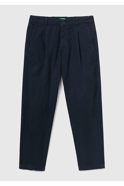 United Colors of Benetton Men's Navy Blue 100% Koton Carrot Fit Trousers