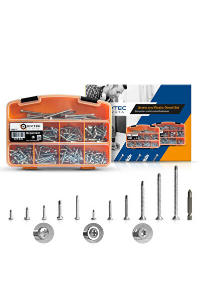 Çetin Civtec 322 Parça 13 Çeşit Matkap Uçlu Vida Seti - Takım Çantası Tk-105