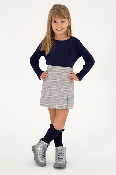 U.S. Polo Assn. Girl's Navy Blue Crew Neck Sweatshirt 50298174 -Vr033