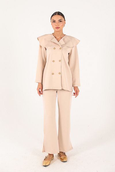 Melike Tatar Stone Button Scuba Suit 62-5075