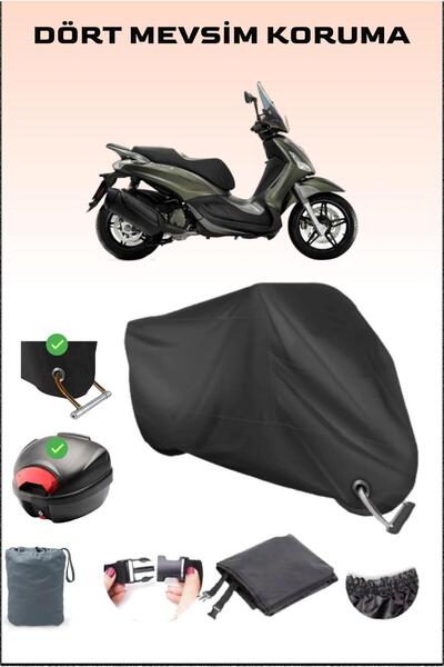 Breen بياجيو بيفرلي 300 تورير أسود، أي. القماش المشمع للدراجات النارية مع حقي...