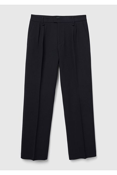 United Colors of Benetton Black Viscose - Wide Leg Men's Trousers