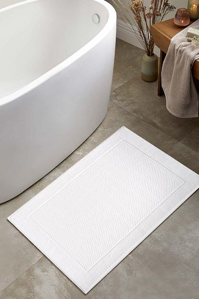 Koza Home Tilos Jacquard Foot Towel White 50x80 2222