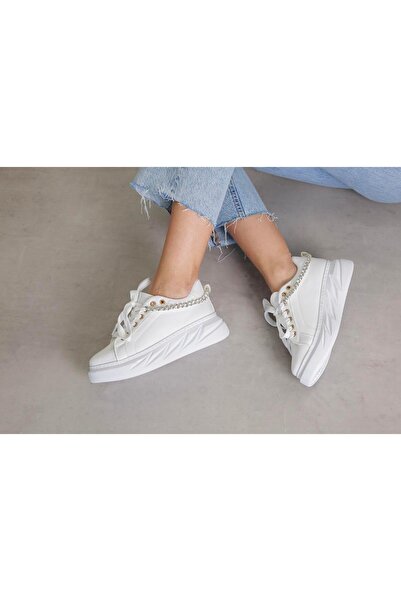 Stil Durağı ST818 MODEL4 CM TABANLI TAŞ DETAYLI SPOR AYAKKABI BEY.TAS