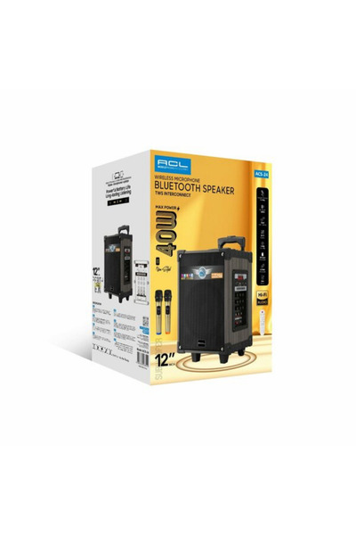 ACL ACS-24 40W 12 İNC HOPARLÖRLÜ ÇİFT MİKROFONLU KUMANDALI BLUETOOTH HOPARLÖR