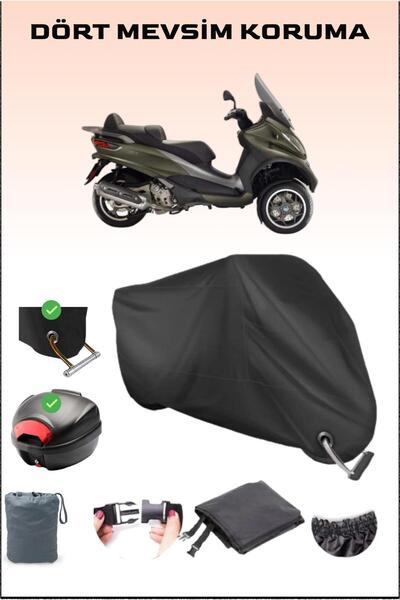 Breen حقيبة خلفية وقفل أسود لدراجة نارية Piaggio Mp3 500 متوافقة مع القماش ال...
