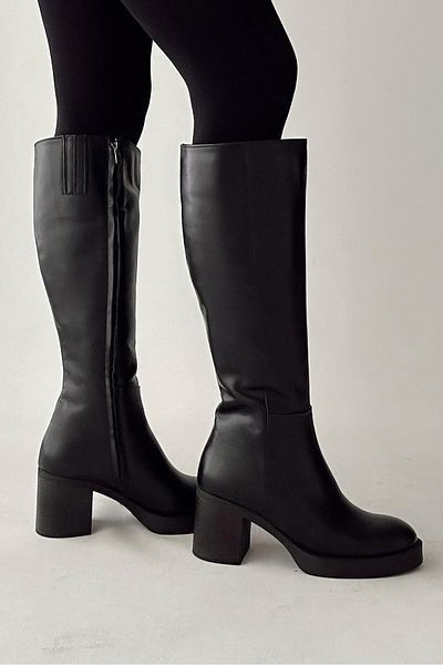 nope21shoess Feel Μαύρες Γνήσιες Δερμάτινες Μπότες