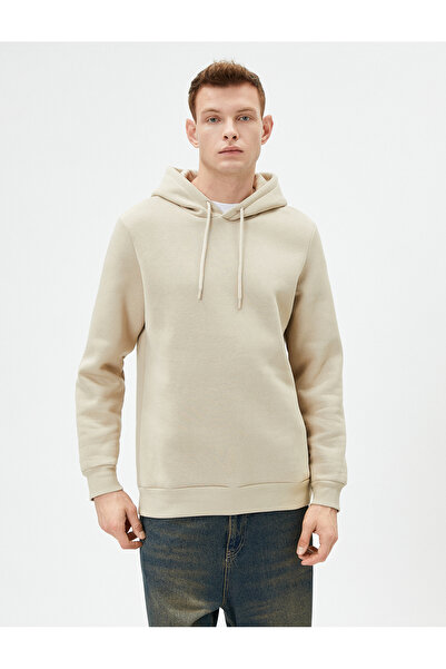 Koton Φούτερ Basic με κουκούλα, μακρυμάνικο με ραβδώσεις