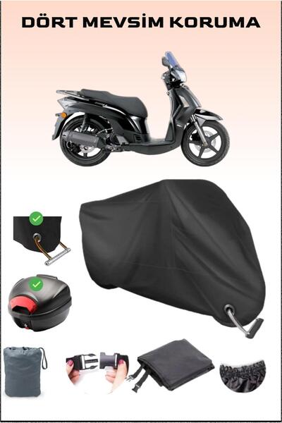 Breen حقيبة خلفية وقفل أسود لدراجة نارية Kymco People S 200i متوافقة مع القما...