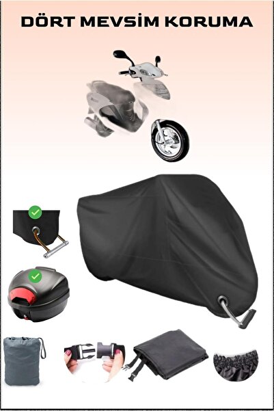 Breen حقيبة خلفية وقفل متوافق مع القماش المشمع للدراجات النارية باللون الأسود...