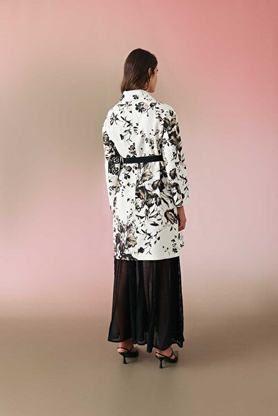 Roman Kuşaklı Keten Kap Standart Renk Y2416306_089