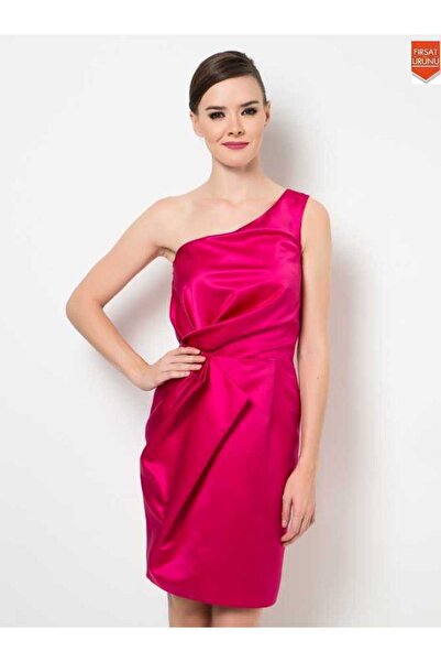 Roman Tek Omuz Elbise Fuşya Y1511086_003