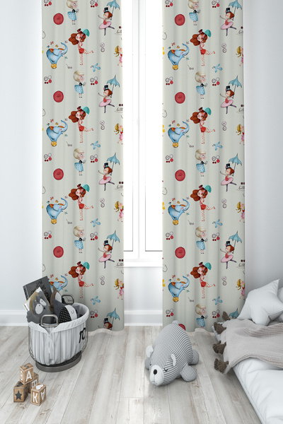 BAMBAŞKA MODA DEČJA I DEČJA SOBA Renki Circus Sa deznom 2 krila Zavesa za dra...