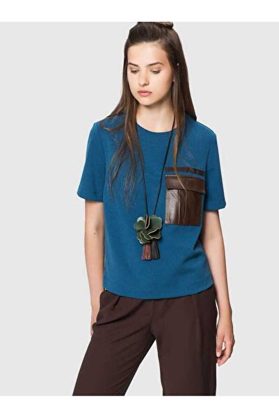 Roman Cep Detaylı Bluz Petrol K1813094_010