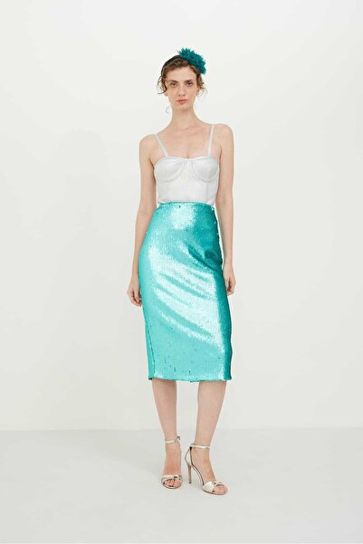 Roman Payetli Tüp Etek Mint K2415079_097
