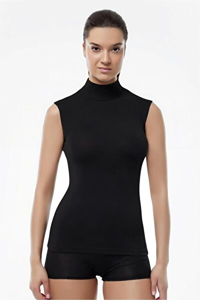 YILDIZ Body cu jumătate de gât cu mânecă zero, 3 piese, negru