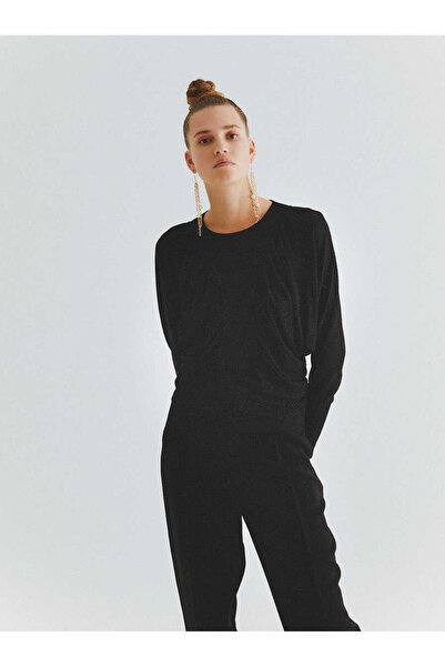 Roman Büzgülü Bluz Siyah K2013049_001