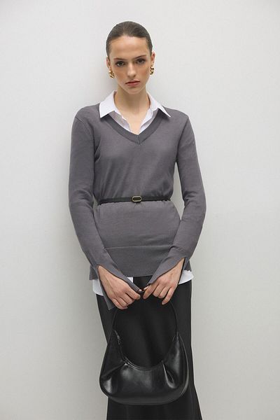 Touché Privé Soft Textured Basic Knitwear Bluz