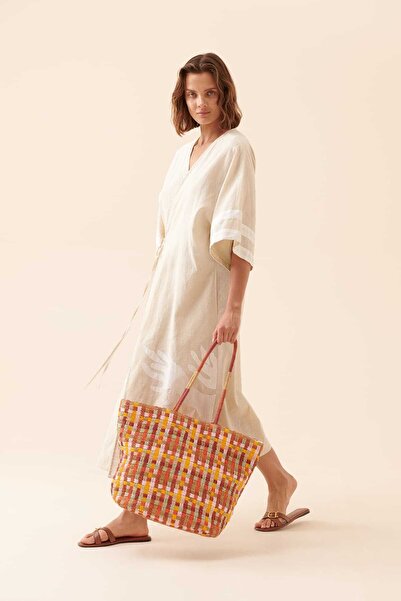 Roman Renkli Örme Kadın Çanta Standart Renk Y2281302_089