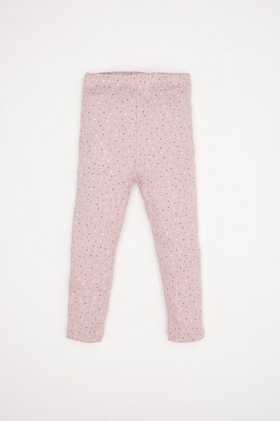 DeFacto Baby Girl Pajama Set - Polka Dot Ribbed Camisole, Crew Neck, Long Sleeve, Top and Bottom Set D3631A524Wn