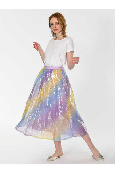 Roman Parlak Kabarık Renkli Uzun Etek Standart Renk Y1915062_089