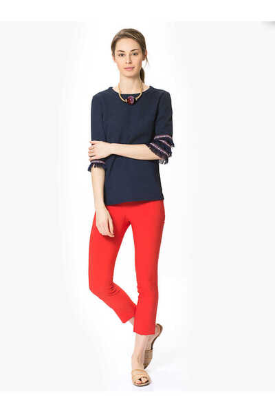 Roman Kısa Paça Skinny Pantolon Kırmızı Y1722013_006