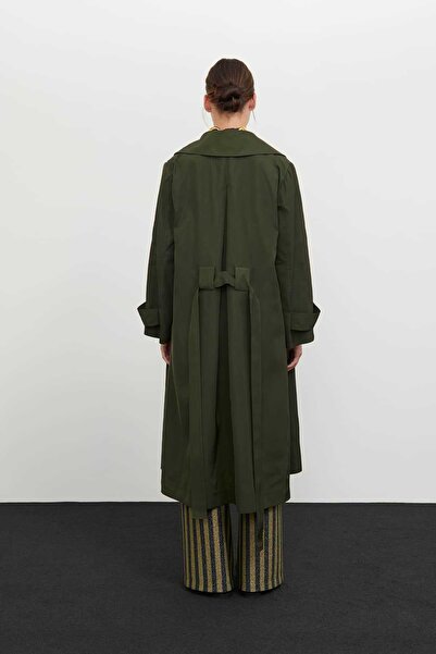 Roman Kruvaze Gold Düğmeli Trençkot Haki K2418302_023