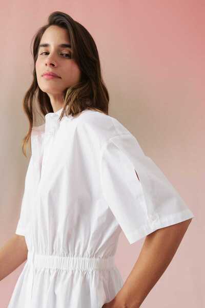 Roman Elastic Waist Poplin Shirt White Y2413560_002